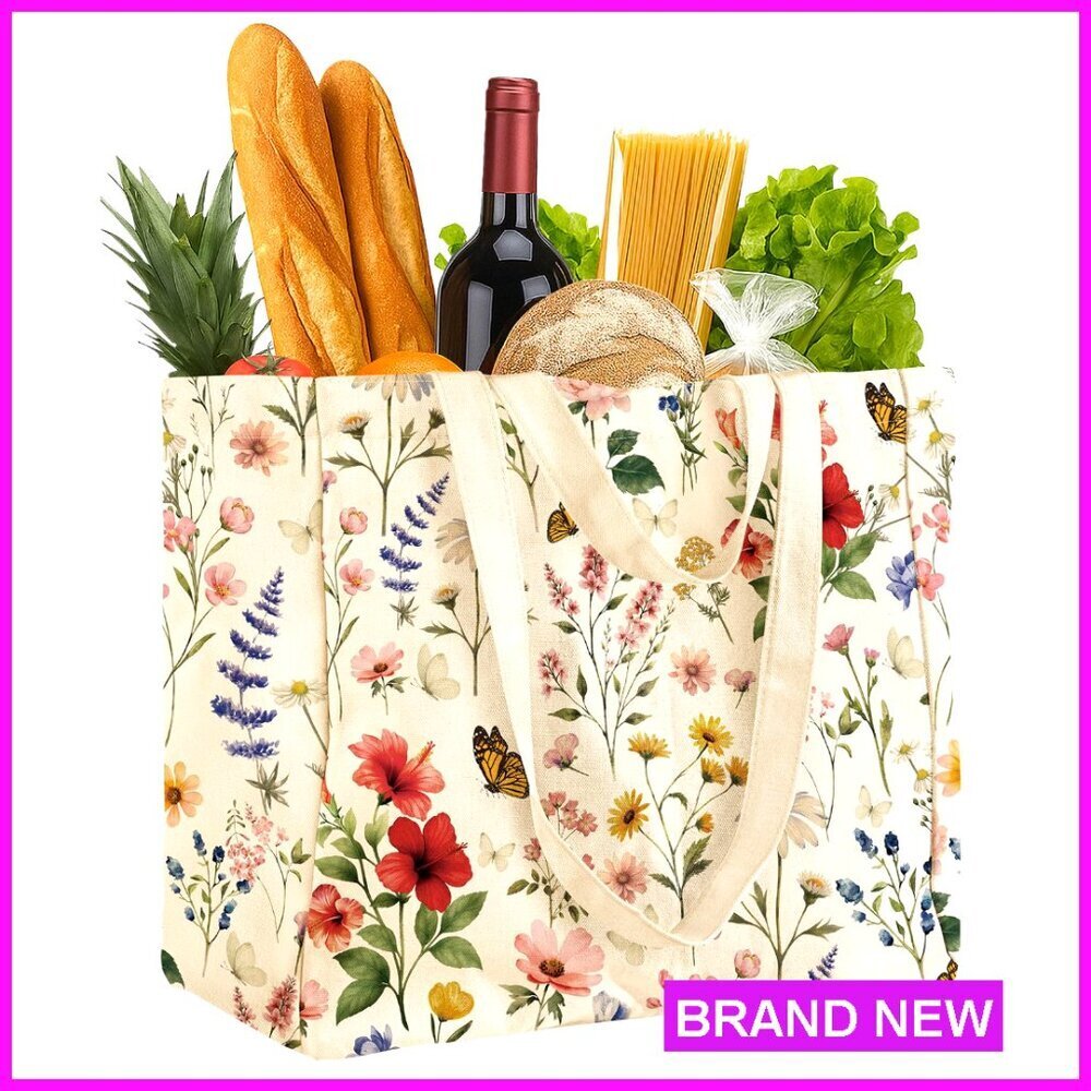 Large Canvas Grocery Tote Bag Reusable Extra Large Shopping Shoulder Bags